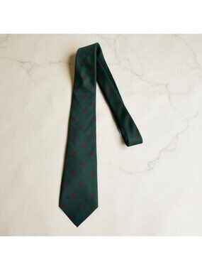 EGON VON FURSTENBERG Men's Vintage Green 100% Silk TIe